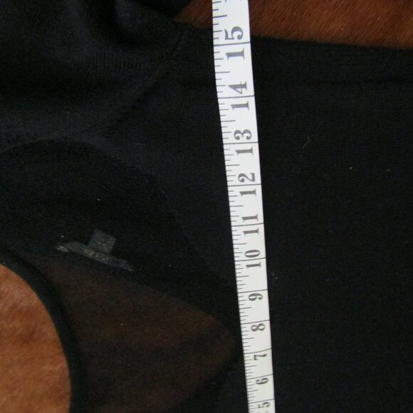 Guess Sheer Sequin Knit Blk Sweater Size Medium Long Sleeves Pullover metal logo - Picture 8 of 10